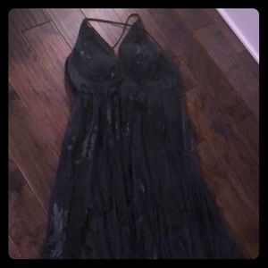 Long Hunter Green Lace Dress